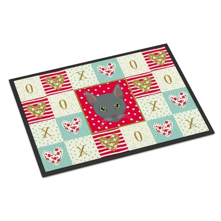 Carolines Treasures 18 x 27 in. Raas Cat Love Indoor or Outdoor Mat CK5151MAT